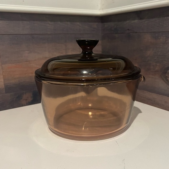 Vintage Visions Corning Ware Amber 1L Saucepan With Spout Pyrex Lid - Picture 6 of 8